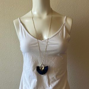 Ann Taylor fringe fan necklace.